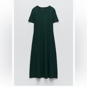 Zara Cotton Rib Midi Dress